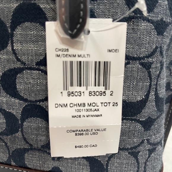 Coach Mollie Tote Bag 25 In Signature Chambray - Picture 12 of 15